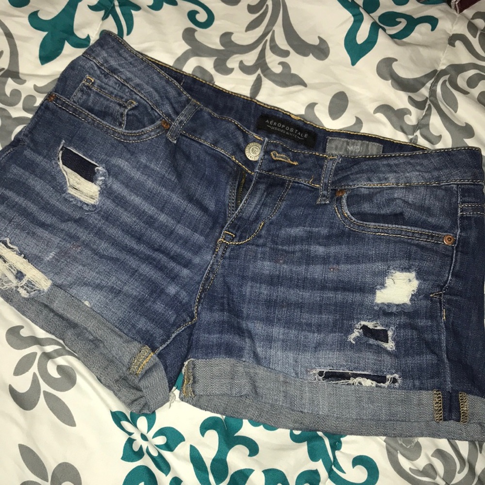Aeropostale ripped jean shorts